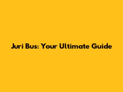 Juri Bus: Your Ultimate Guide
