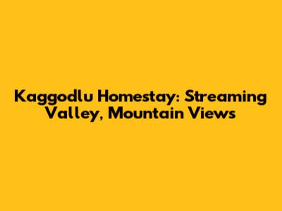 Kaggodlu Homestay: Streaming Valley, Mountain Views