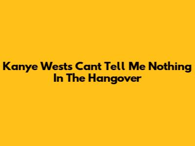 Kanye West's "Can't Tell Me Nothing" In The Hangover