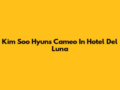 Kim Soo Hyun's Cameo In Hotel Del Luna