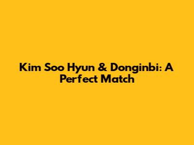 Kim Soo Hyun & Donginbi: A Perfect Match