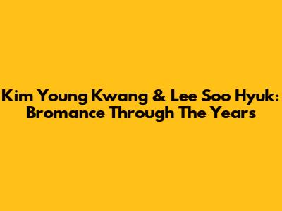 Kim Young Kwang & Lee Soo Hyuk: Bromance Through The Years