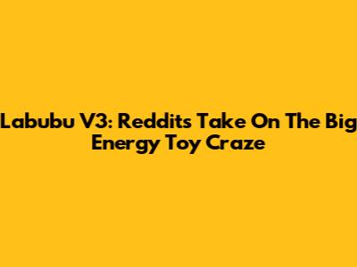 Labubu V3: Reddit's Take On The Big Energy Toy Craze
