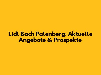 Lidl Bach Palenberg: Aktuelle Angebote & Prospekte