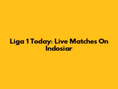 Liga 1 Today: Live Matches On Indosiar