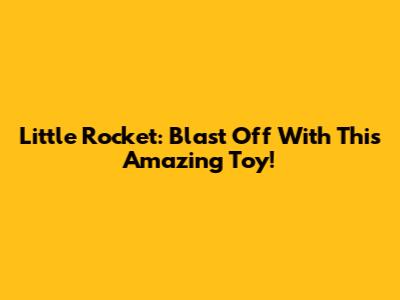 Little Rocket: Blast Off With This Amazing Toy!
