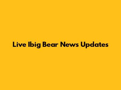 Live Ibig Bear News Updates