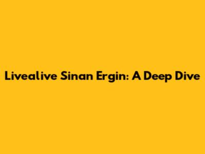 Livealive Sinan Ergin: A Deep Dive