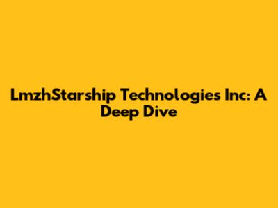 LmzhStarship Technologies Inc: A Deep Dive