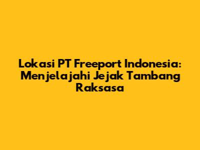 Lokasi PT Freeport Indonesia: Menjelajahi Jejak Tambang Raksasa