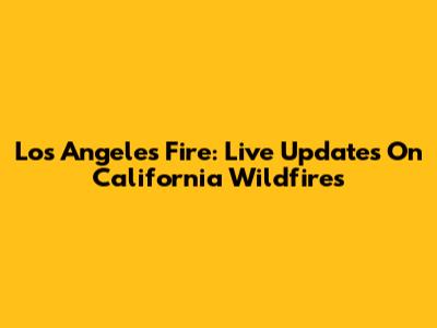 Los Angeles Fire: Live Updates On California Wildfires