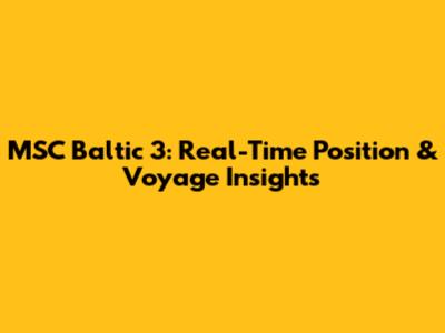 MSC Baltic 3: Real-Time Position & Voyage Insights