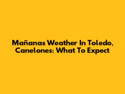 Mañana's Weather In Toledo, Canelones: What To Expect