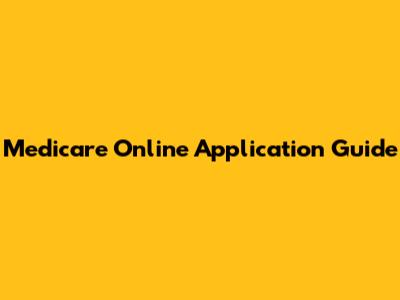 Medicare Online Application Guide