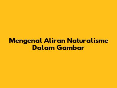 Mengenal Aliran Naturalisme Dalam Gambar