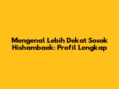 Mengenal Lebih Dekat Sosok Hishambaek: Profil Lengkap