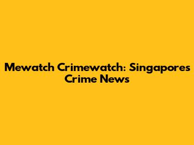 Mewatch Crimewatch: Singapore's Crime News
