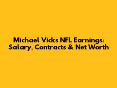 Michael Vick's NFL Earnings: Salary, Contracts & Net Worth