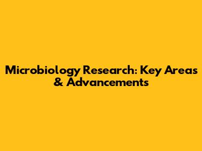 Microbiology Research: Key Areas & Advancements