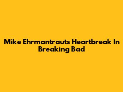 Mike Ehrmantraut's Heartbreak In Breaking Bad
