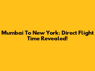 Mumbai To New York: Direct Flight Time Revealed!
