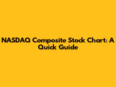 NASDAQ Composite Stock Chart: A Quick Guide