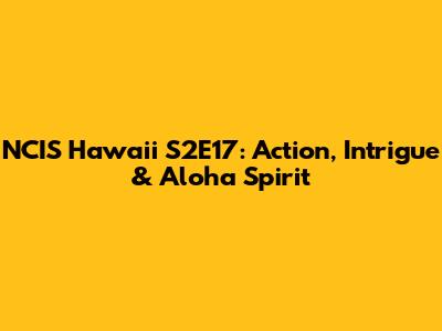 NCIS Hawaii S2E17: Action, Intrigue & Aloha Spirit
