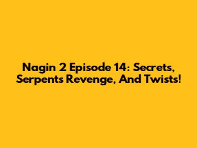 Nagin 2 Episode 14: Secrets, Serpent's Revenge, And Twists!