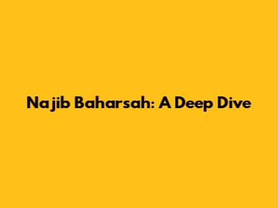 Najib Baharsah: A Deep Dive