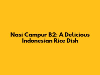 Nasi Campur B2: A Delicious Indonesian Rice Dish
