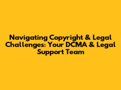 Navigating Copyright & Legal Challenges: Your DCMA & Legal Support Team