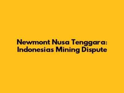 Newmont Nusa Tenggara: Indonesia's Mining Dispute
