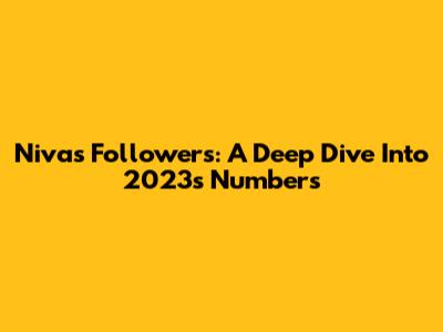 Niva's Followers: A Deep Dive Into 2023's Numbers