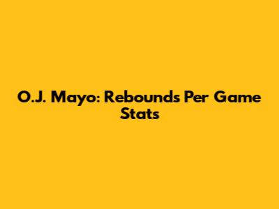 O.J. Mayo: Rebounds Per Game Stats