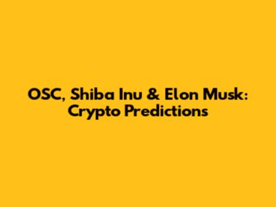 OSC, Shiba Inu & Elon Musk: Crypto Predictions