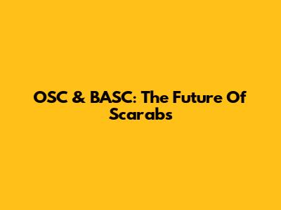OSC & BASC: The Future Of Scarabs