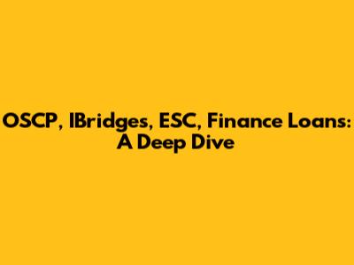 OSCP, IBridges, ESC, Finance Loans: A Deep Dive