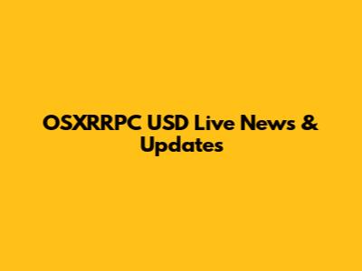 OSXRRPC USD Live News & Updates