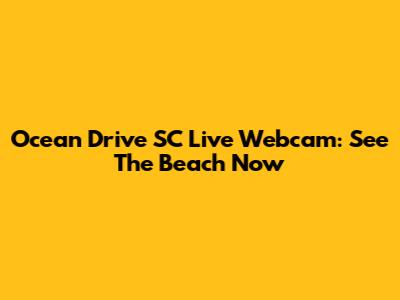 Ocean Drive SC Live Webcam: See The Beach Now