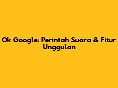 Ok Google: Perintah Suara & Fitur Unggulan