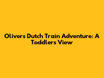 Oliver's Dutch Train Adventure: A Toddler's View