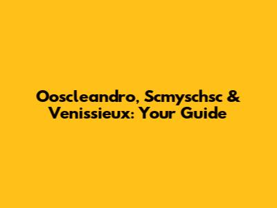 Ooscleandro, Scmyschsc & Venissieux: Your Guide