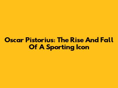 Oscar Pistorius: The Rise And Fall Of A Sporting Icon