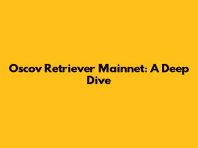 Oscov Retriever Mainnet: A Deep Dive