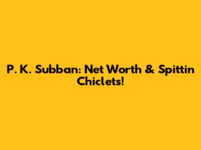 P. K. Subban: Net Worth & Spittin' Chiclets!