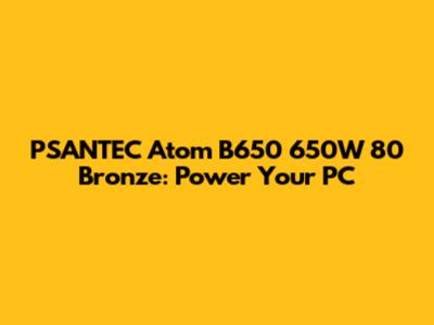 PSANTEC Atom B650 650W 80 Bronze: Power Your PC