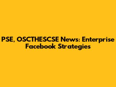 PSE, OSCTHESCSE News: Enterprise Facebook Strategies