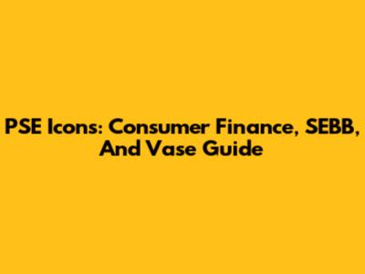 PSE Icons: Consumer Finance, SEBB, And Vase Guide