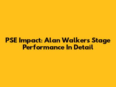 PSE Impact: Alan Walker's Stage Performance In Detail