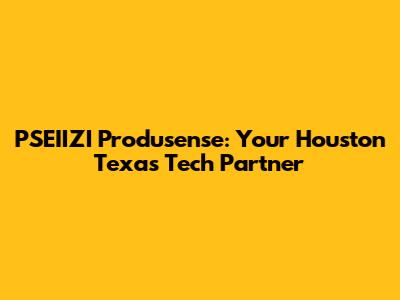 PSEIIZI Produsense: Your Houston Texas Tech Partner